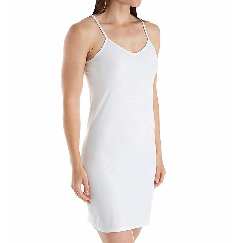 NEW ELITA silk magic microfiber full slip dress in porcelain
